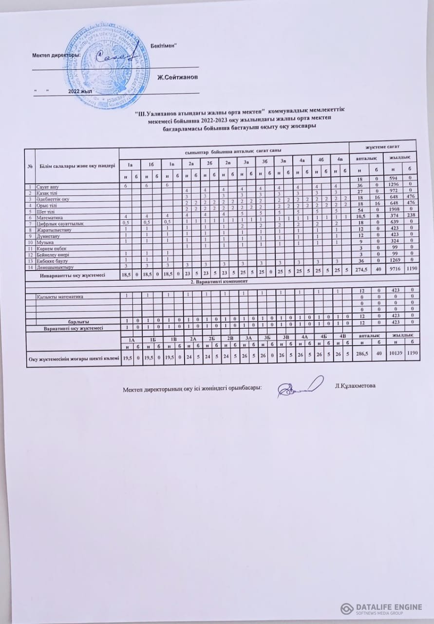 2022-2023 оқу жоспары